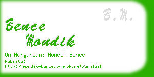 bence mondik business card